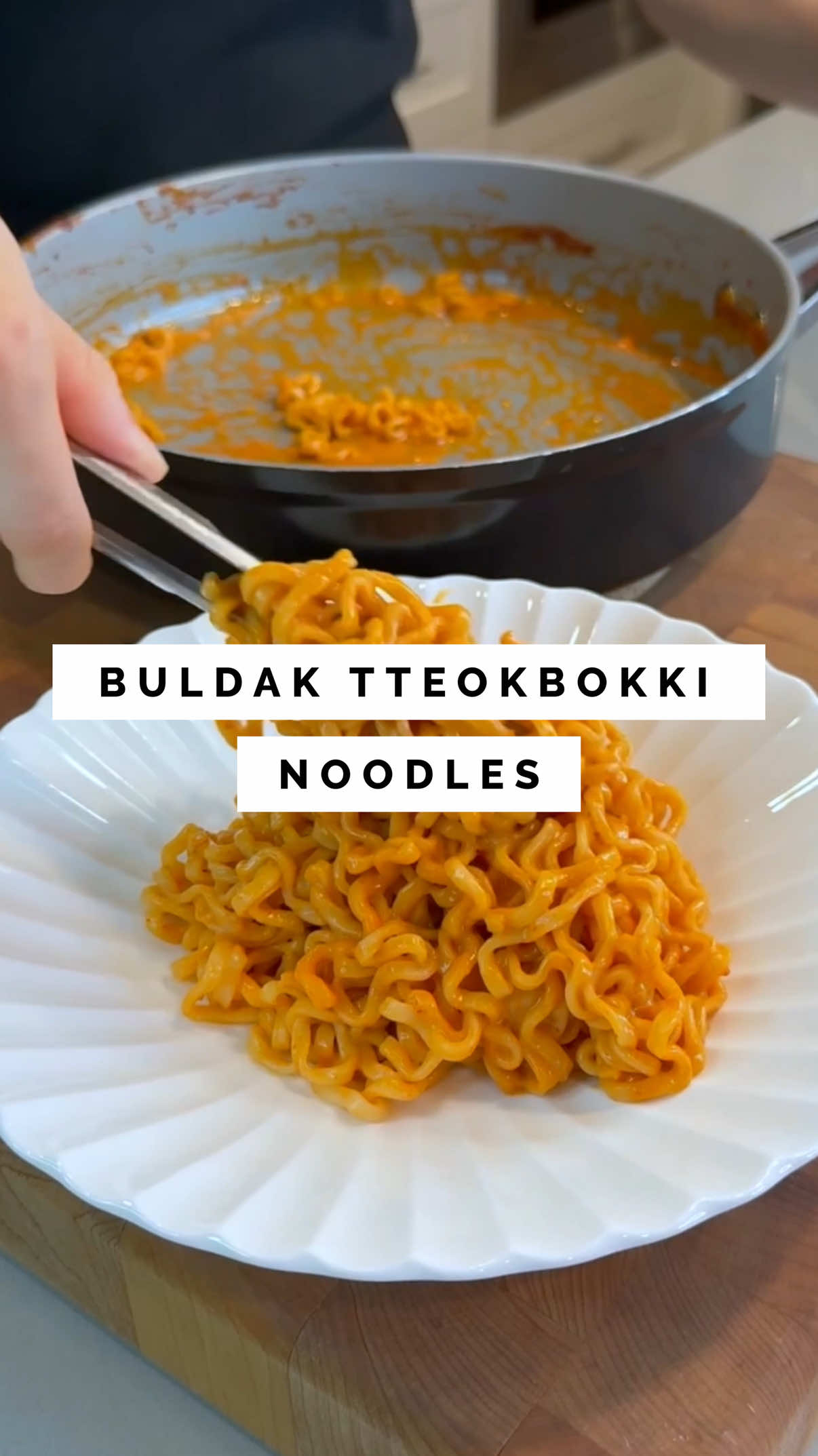 Buldak Tteokbokki Noodles recipe ⬇️  Note: Many of the measurements are approximate—adjust to your taste Ingredients: 1 pack of Buldak noodles (Save the included sauce and seasoning flakes) ~1/4 (or more) cup tteokbokki sauce 2–3 tsp mayonnaise Enjoy it w/ a side of fried egg! Tips: Save any leftover tteokbokki sauce—you might want to add more later  Tteokbokki sauce can lean on the sweeter side, so the spicy Buldak sauce and creamy mayo help balance it out. #koreanfood #buldakramen #buldak #tteokbokki #spicynoodles #instantnoodles #ramennoodles 