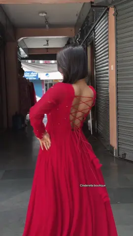 Teej collection red gown color can be customized #cinderellaboutiquepokhara #gown #redanarkali #anarkali #viralsong #teejspecial 