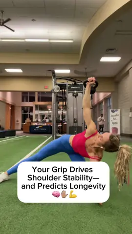 Your Grip Drives Shoulder Stability—And Predicts Longevity 🧠✋🏽💪 With over 17,000 sensory receptors in the hand, your grip is a gateway to brain activation, shoulder integrity, and long-term resilience. Through the Superficial Front and Back Arm Lines, grip strength influences fascial tension and neuromuscular activation from the fingertips to the scapula and thoracic spine—directly impacting rotator cuff control, posture, and core stability. 📉 Lower grip strength is a strong predictor of mortality, cardiovascular risk, and biological aging. Train it with intention. These exercises target the grip-to-shoulder connection for better movement and a longer, stronger life: 🔥 Corkscrew – closed-chain shoulder and core integration through rotational force 🔥 High-to-low row – dynamic posterior sling activation 🔥 Deadlift – total-body tension and shoulder packing via grip initiation 🔥 Row – scapular control and mid-back endurance 🔥 Kneeling kettlebell windmill – rotational control and shoulder centration 🔥 Dead hang – grip endurance and spinal decompression 🔥 Pull-up – grip-core-shoulder coordination in a full-body movement 🌟 Featuring Naboso Technology, which enhances grip and proprioception, stimulating the 17,000 mechanoreceptors in the palm to improve sensory feedback, myofascial release, and neural readiness. 🧠 Strong hands = Stable shoulders = Resilient, longer life. #GripToShoulder #GripStrength #MortalityRisk #ShoulderStability #Neboso #FunctionalTraining #SuperficialArmLines #ScapularControl #DeadliftForm #PullUpProgression #MovementParadigm #NervousSystemHealth #TrainSmart