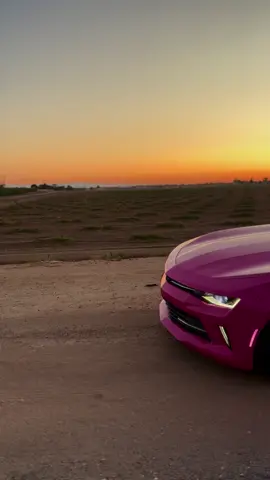 my baby’s just too beautiful 🫦  #pink #camaro #rs #sunset #v6 