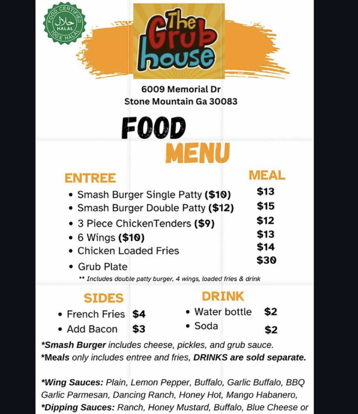 NEW HALAL SPOT! 📍Local Buzz: “PSA: The best halal spot just landed in Stone Mountain, Georgia 📍Come hungry 😤 Leave happy 🍔 #TheGrubHouse #fypシ #HalalHeat #Foodie #foryoupage #HalalInStonemountain @Thegrubhouse  8. “Locals already KNOW 🗣️ The Grub House is about to take over the halal scene. Tap in. #HalalHeat #FoodTok”