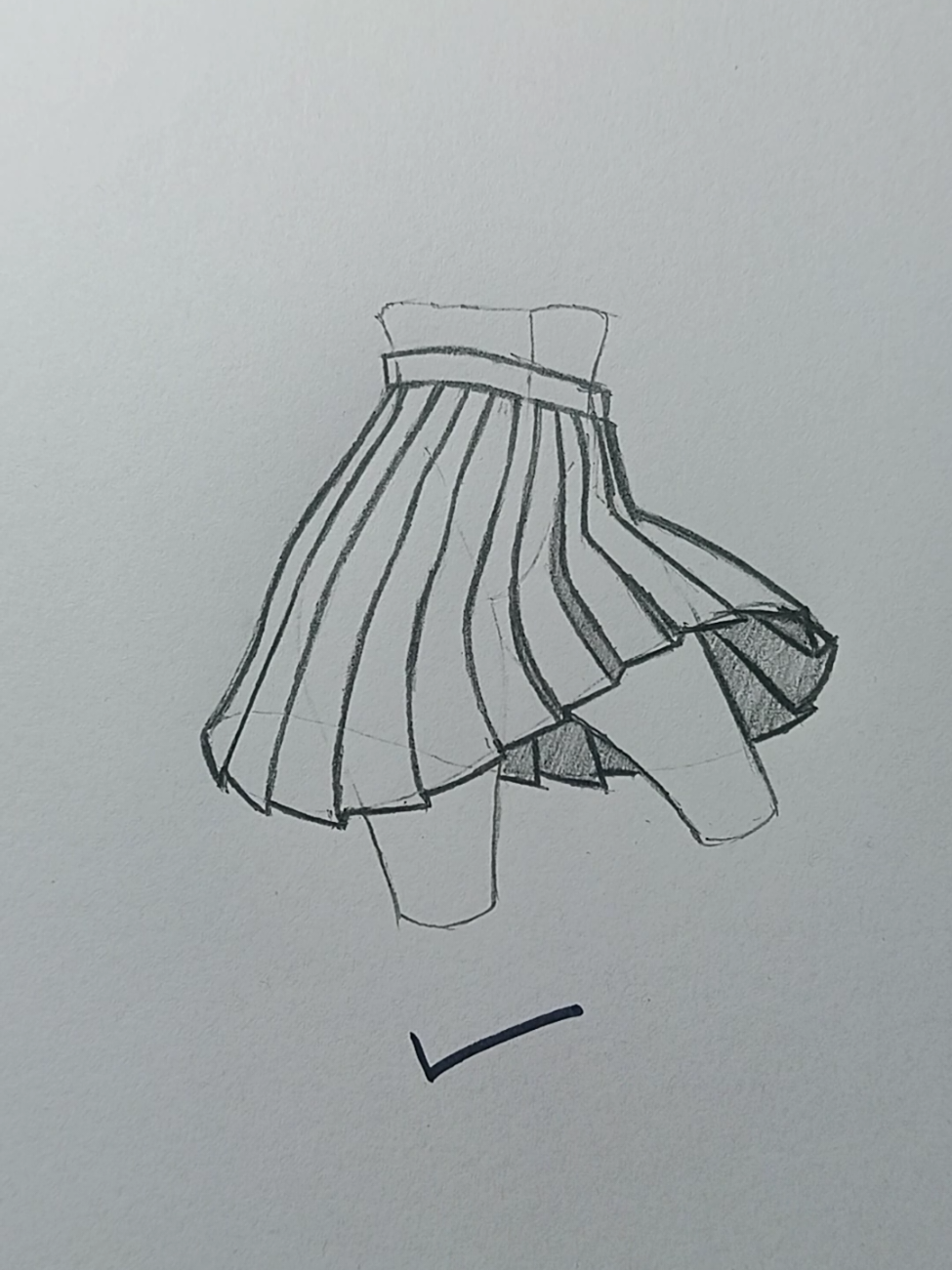 drawing pleated skirt step by step #howtodraw #drawing #fyp 