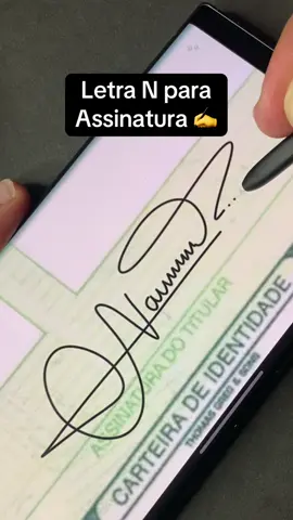 Letra N para Assinatura ✍️ crio sua assinatura personalizada, link no perfil!  #assinatura #signature #firma #caligrafia #viral #N