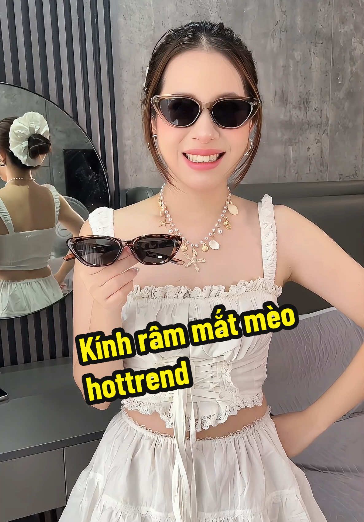 Kính râm mắt mèo hottrend #kinhrammatmeo #kinhram #kinhramnu 
