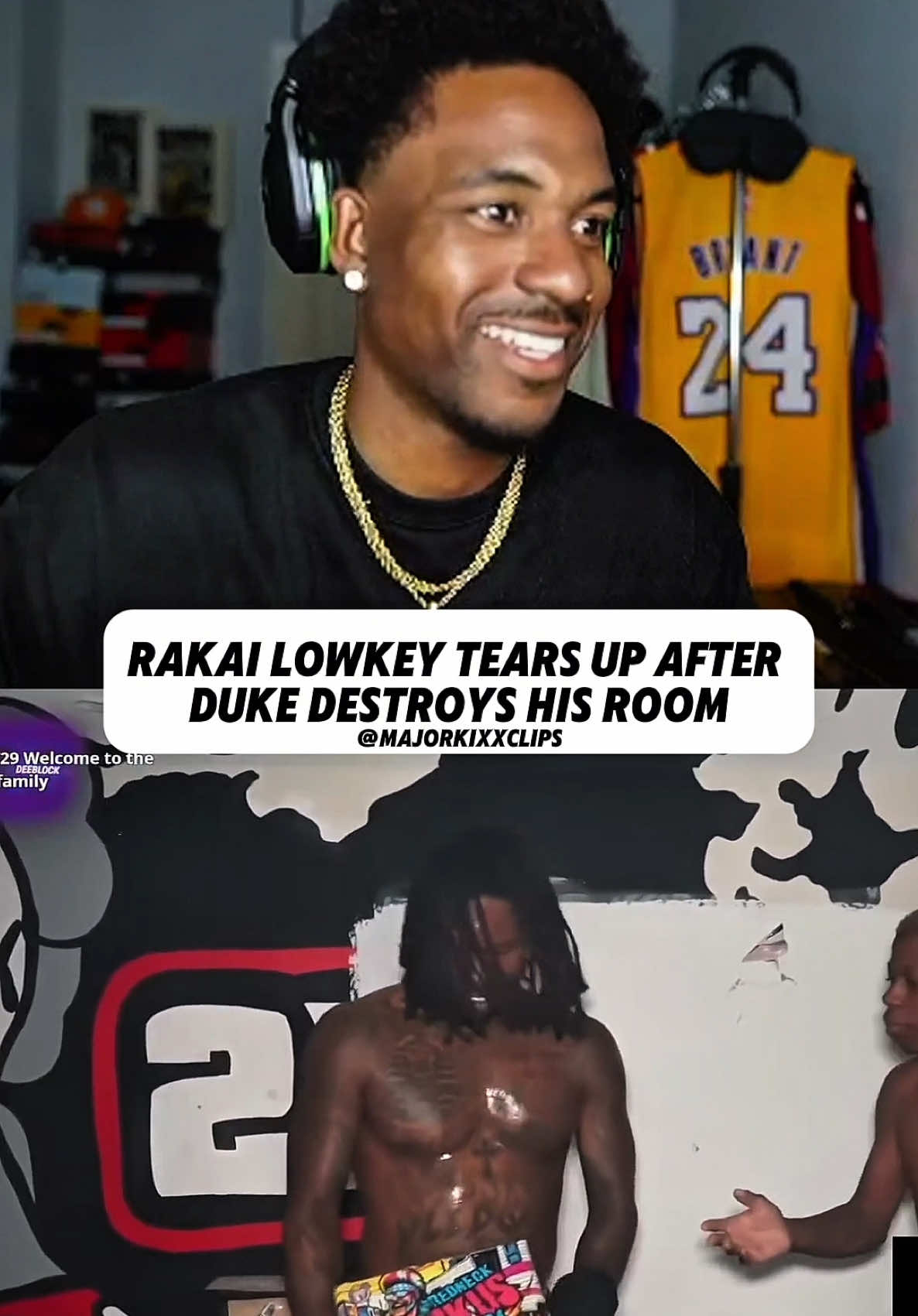 Rakai lowkey tears up after Duke DESTROYS his room