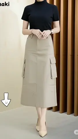Rok cargo wanita streachy bahan twill import premium#rok #rokwanita #rokcargo #rokkekinian 