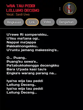 #liriklagu #lagubugis #wijataupeddilellungdeceng😇 #laguviral #lirikgoogle #soundviral #fypシ゚viral #bugissulawesi #bugispride🏝️🔥 #fyppppppppppppppppppppppp 