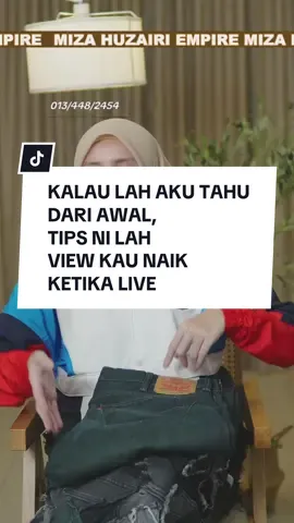 Aku share 5 teknik yang aku sendiri guna sampai view cecah ribuan orang! [Teruskan baca…] 1.Gunakan Hook Ayat dalam 3 Saat Pertama Live 2.Pakai lighting ring light putih bukan kuning 3.Tunjuk baju paling rare dulu, jangan simpan last 4.Jangan terus cakap harga – cerita pasal ‘kisah baju’ tu dulu 5.Guna ayat repeat yang orang boleh ikut sama-sama (“RM berapa ni guyss??”) Like , Share and Komen SETUJU if nak lagi tips dari Miza🔥 @Miza Huzairi Bangi @Miza Huzairi 2.0 @Miza Huzairi Empire 
