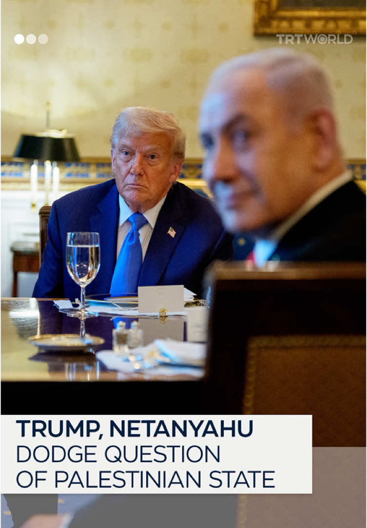 US President Donald Trump sidestepped a question on a two-state solution, instead passing it to Israeli PM Benjamin Netanyahu, who said Palestinians can “govern themselves” but must not control security, which “will always remain in our hands.”