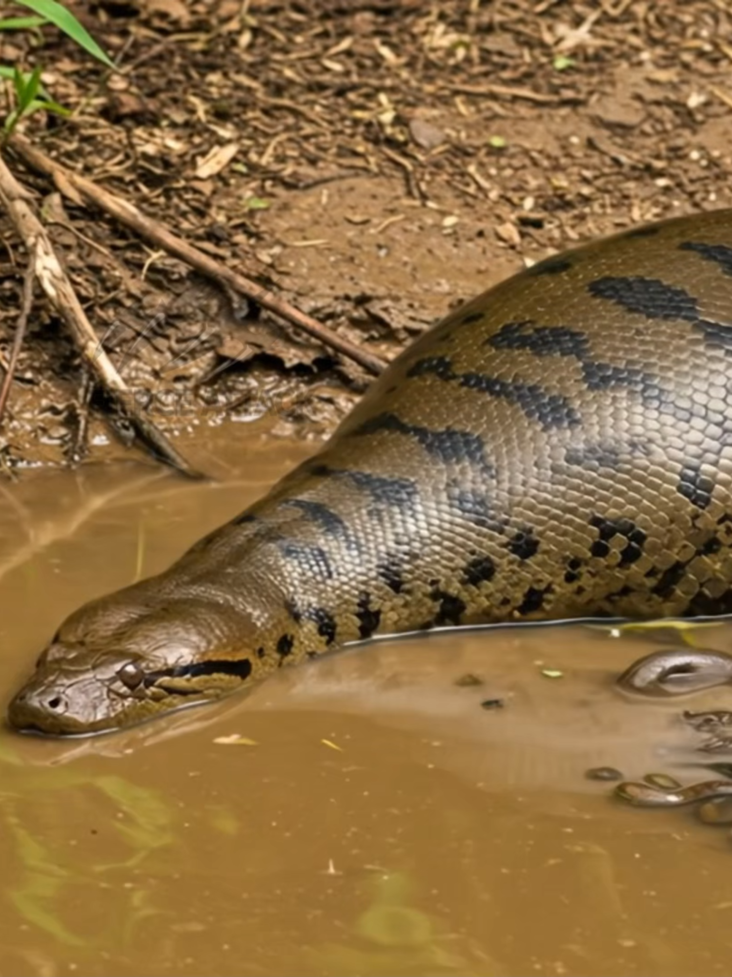 Anaconda Gives Birth to Dozens… Then Eats Them!#animals #anaconda #wildanimals