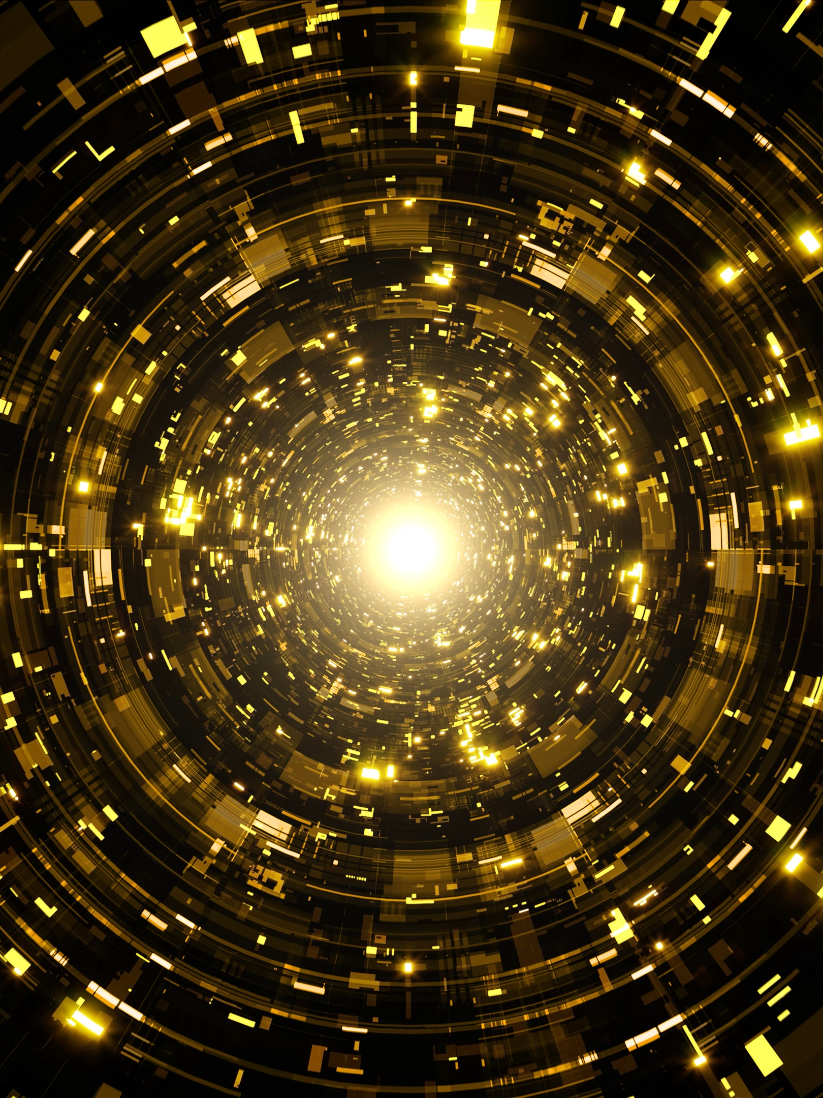4K Motion Garphics Visual Art Background of Gold Light Technology Tunnel Loop. #gold #technology #tunnel #motion #background #loop