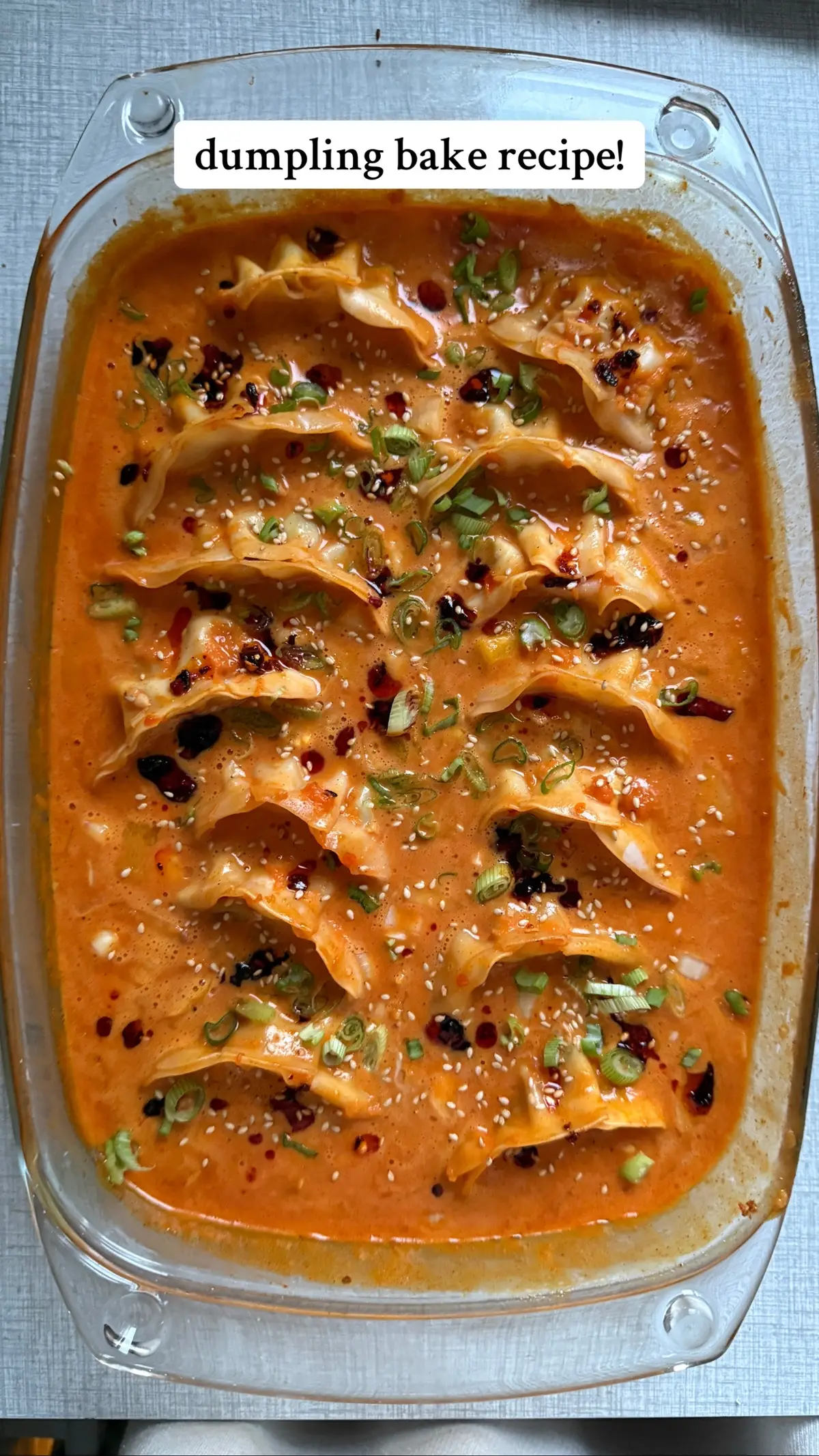 I know gochujang is not a curry paste ok but it’s delicious in this dish #dumplingbake #viralrecipe #dumpling #Recipe #potstickers #EasyRecipe #onepanmeal 