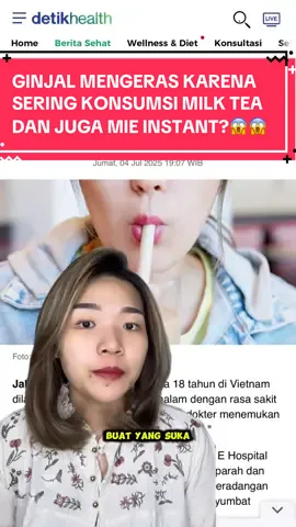 Siapa nih yg suka minum milk tea dan mie instant ? #dranitaang #edudranitaang #milktea #mieinstan #kesehatan #batuginjal #ginjalsehat #edukasikesehatan #edukasitiktok #edukasidokter #doktertiktok 