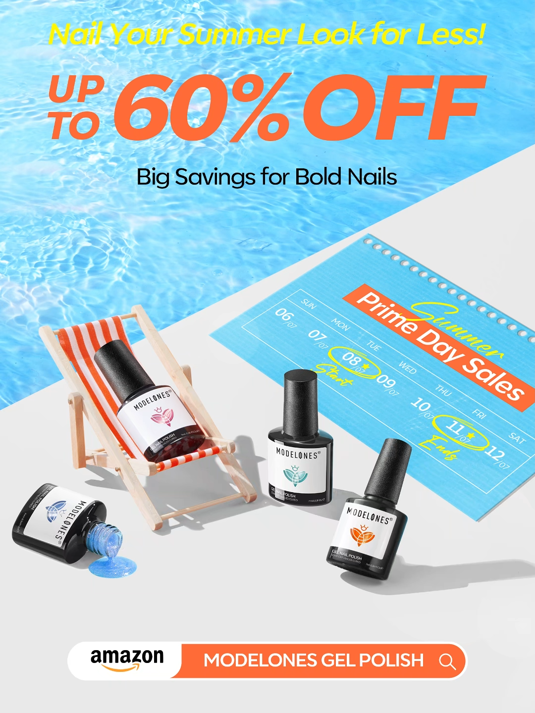 Summer's calling 🌴 and so are the deals! Limited time only – up to 60% OFF on all nail must-haves. Ends on July 11th!  Don‘t Miss Out! Get a FREE Inspire 6-Color Summer Set with your order! (See more info on Instagram ONLY )🌈💖 #modelones #modelonesgelpolish #gelnails #gelnail #summernails #amazonfinds #amazondeals #primedaydeal #deals #free #amazonmusthaves