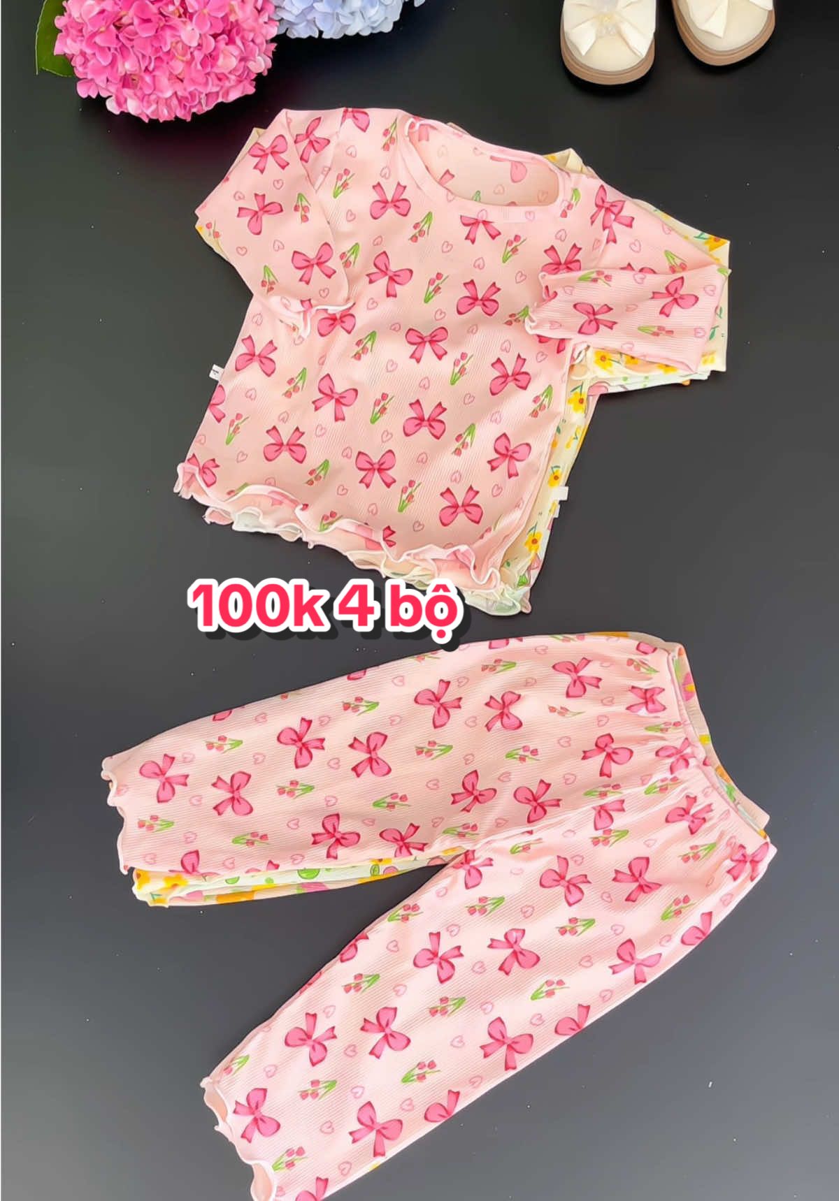 Combo 4 bộ dài tay viền bèo xinh cho bé gái đang được trợ giá tốt quá nè #xuhuong #bobegai #bodaitaychobe #bodaitaybegai #bodaitaytamlanh #combo4bobegai #viral 