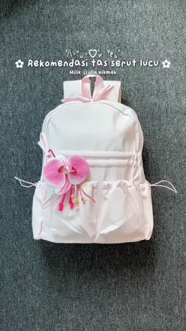Tas ransel serut warna pink lucu banget🫶🏻😍 #tasransel #tasranselaesthetic #tasgendong #tassekolah #taslucu #tasranselkorea #fyp #fypage 