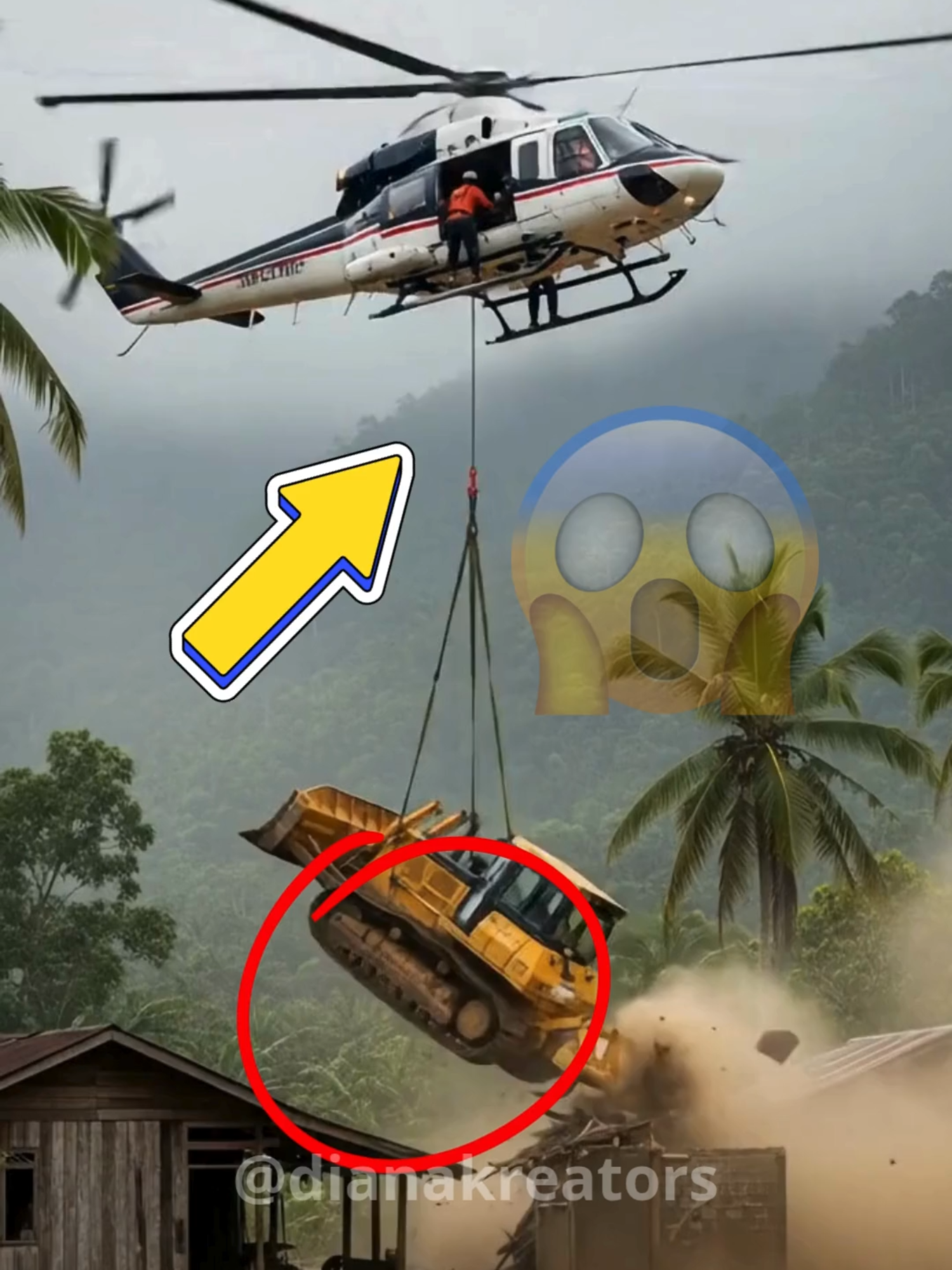 Detik-Detik Evakuasi Bulldozer Terjebak Banjir Bandang 😱😭 #ai #fyp #viral#viral