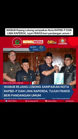 WABUB Rejang Lebong sampaikan Nota RAPBD-P DAN LIMA RAPERDA, tujuh FRAKSI beri pandangan umum !