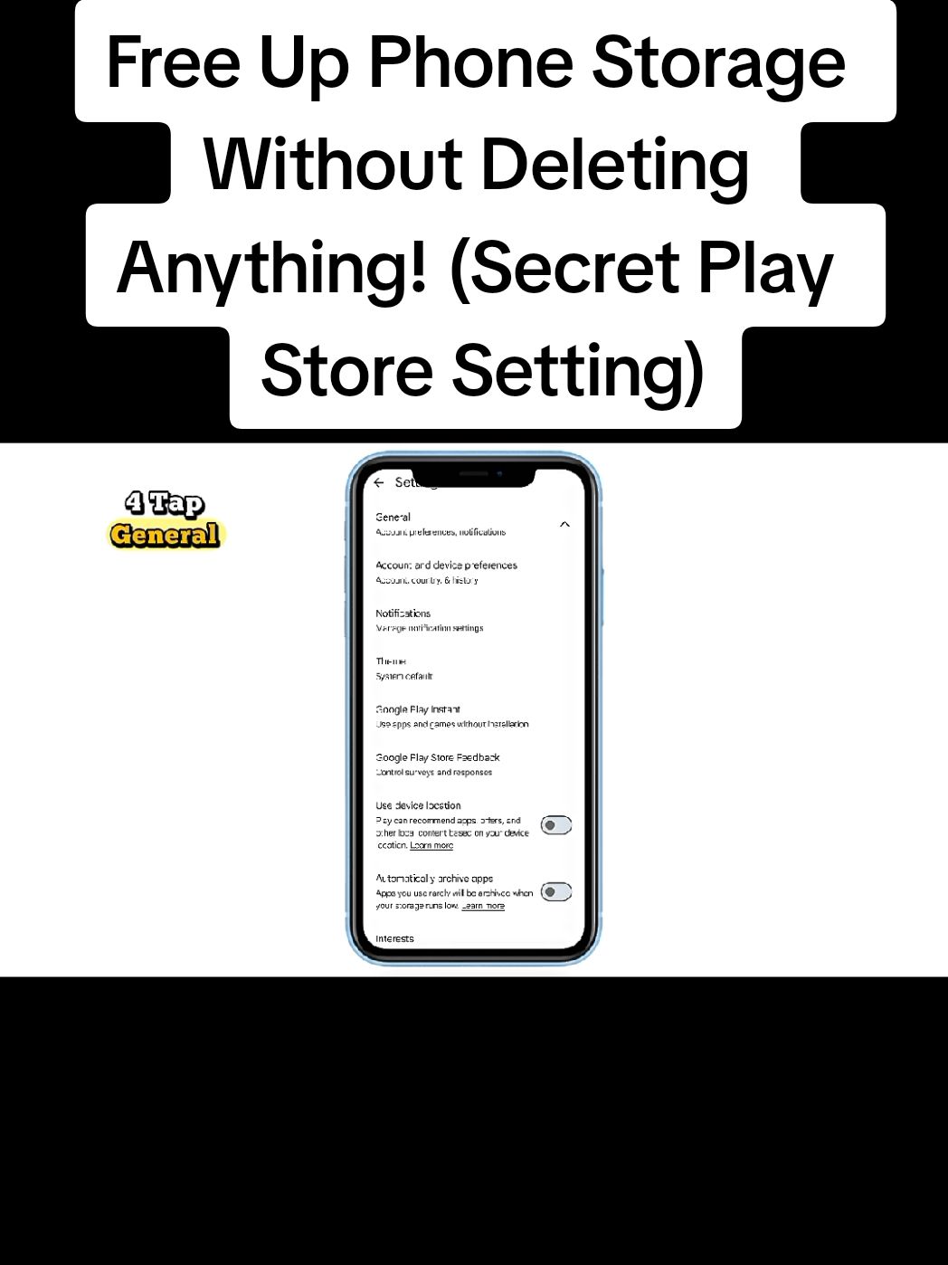 #PhoneStorage #FreeUpSpace #AndroidTips #PlayStoreTrick #StorageHack #TechTips #SmartphoneTips #GooglePlay #AutoArchive #AndroidStorage 