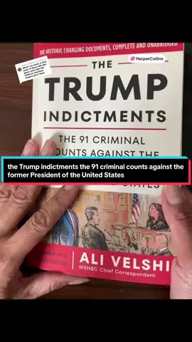 Replying to @Gallatinway the Trump indictments the 91 criminal counts against the former President of the United States  #TheTrumpIndictments #AliVelshi #HarperCollins #HarperCollinsBooks #MSNBCBooks #BookTok #BookTok2025 #BookTokUSA #BookTokNonfiction #PoliticalBooks #MustRead2025 #CurrentEventsBook #BookTokRecs #BookTokTrending #TBR2025 #NonfictionTok #TrueHistoryBooks #CivicEducation #IndictmentBook #Trump91Counts #ReadTheDocuments #NoSpinJustFacts #DemocracyReads #JusticeSystemExplained #TikTokShop #TikTokShopFinds #TikTokMadeMeBuyIt #TikTokBooks #BookTokShop #TikTokShopBookTok #DealsForYouDays #ShopThisBook #TikTokShopDeals #HarperCollinsTikTok #BookDealsToday #TrendingBooksTikTok #WeTriedToTellYou #Receipts #HistoryRepeats #NowYouSee #ProtectDemocracy #BeautifulBillMyAss #ProtectTheTruth #FalsifyingBusinessRecords #NewYorkIndictment #JusticeDelayed #HistoryUnfolding  