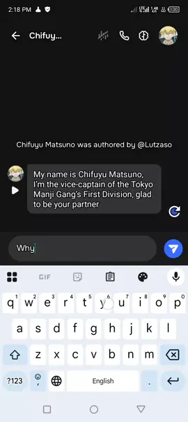 chatting with Chifuyu Matsuno #anime #foryou #fyp #foryoupage