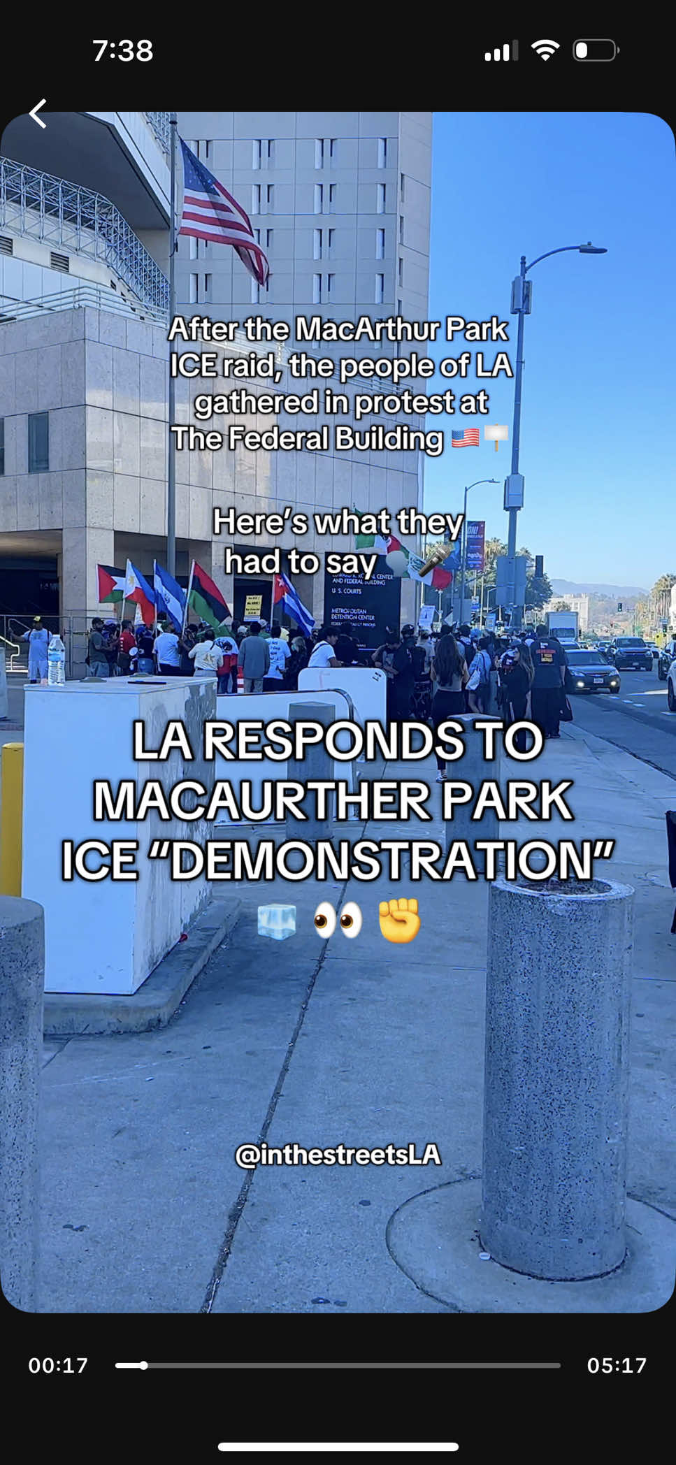 After the ICE raid at MacArthur Park yesterday, a bigger protest broke out at The Federal Building in DTLA✊🏙️🇺🇸 The people of Los Angeles came together and I got to hear what they really had to say. Meanwhile, a mob of cops lurked on the sidelines 👀🪧 #LAprotest #ICERaid #ICERraids #ICEprotest #ICEprotests #FederalBuilding #ImmigrationJustice #StreetVoices #StreetInterviews #PublicInterview #inthestreetsLA #LosAngeles #fyp