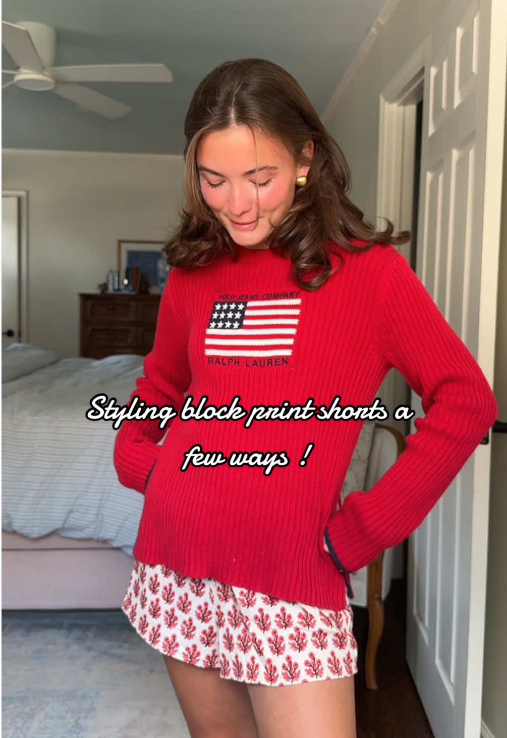 Styling these linen shorts with a few tops for some girly preppy / classic style feelings. #grwm #coastalstyle #grandmillennialstyle #preppystyle 
