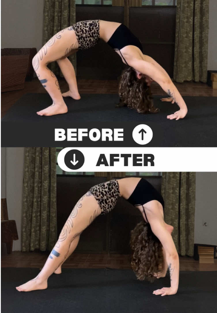 lets talk about backbends/ bridges ! this skill requires BOTH passive flexibility & active strength to be done correctly.  🚫DO NOT JUST BEND INTO THE LOWER BACK. We need to focus on FULL BODY activation by engaging ALL our muscles in this skill.  WANT TO LEARN MORE?  FOLLOW me & ask about my flexibility course! #backbendtutorial #backbend #gymnastictutorial #yoga #flexibility #stretchingtutorial 