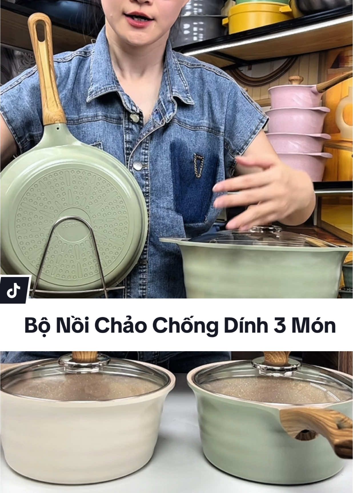Combo Bộ Nồi Chảo Chống Dính 3 Món Phủ Gốm Ceramic 5 Lớp Giá Tốt Ecoramic #thuplastic #tmgr #noichaochongdinh #bonoichaobeptu #ecoramic 