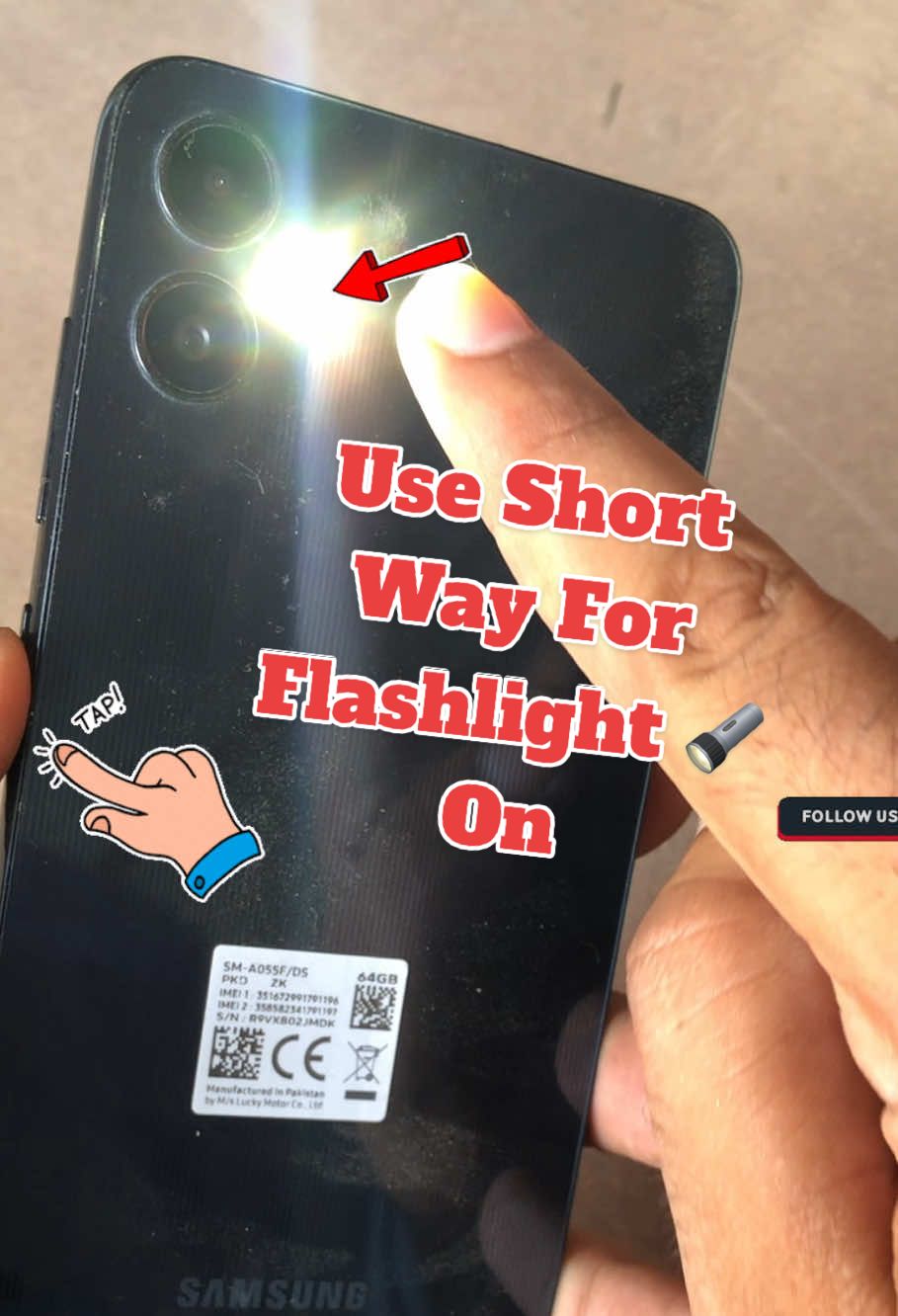 Use This Hidden Setting Short Way To On Flashlight ✅🫵 #phonehack #tutorial #androidtips #inam_198 .