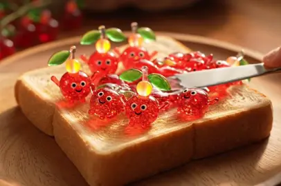 The lime jam probably tastes sour ㅡ their face 😖 #asmr #aiasmr #surreal #oddlysatisfyingvideo #satisfying #glassasmr #oddlysatisfying #glassfood #glassfruit #glassjam #toast #toastasmr #butter