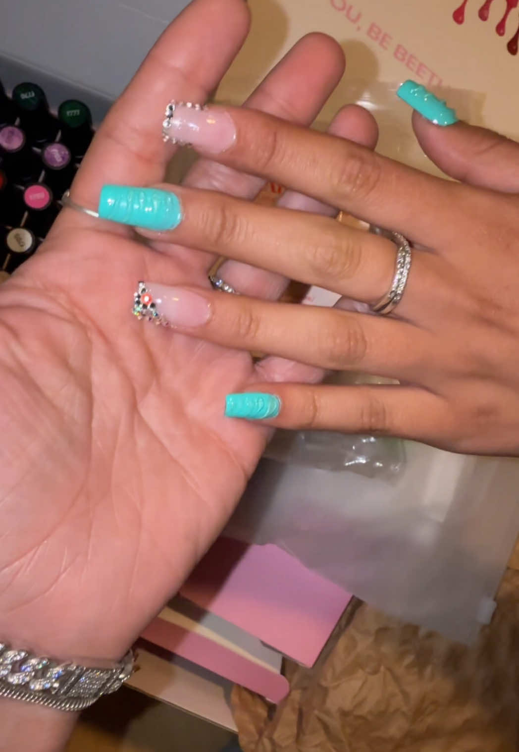 My daughter loves doing nails! She has gotten so good at these. This box comes with everything you need to do nails at home. #gelnails #gelxnails #nailsathome #summernails #creatorsearchinsights 