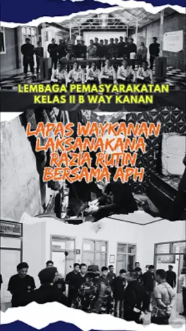 Lapas Way Kanan Laksanakan Razia Rutin Blok Hunian bersama BNNK Way Kanan dan TNI @pemasyarakatanlampung #lapaswaykanan #ditjenpas #kemenimipas #ditjenpaslampung #fy 