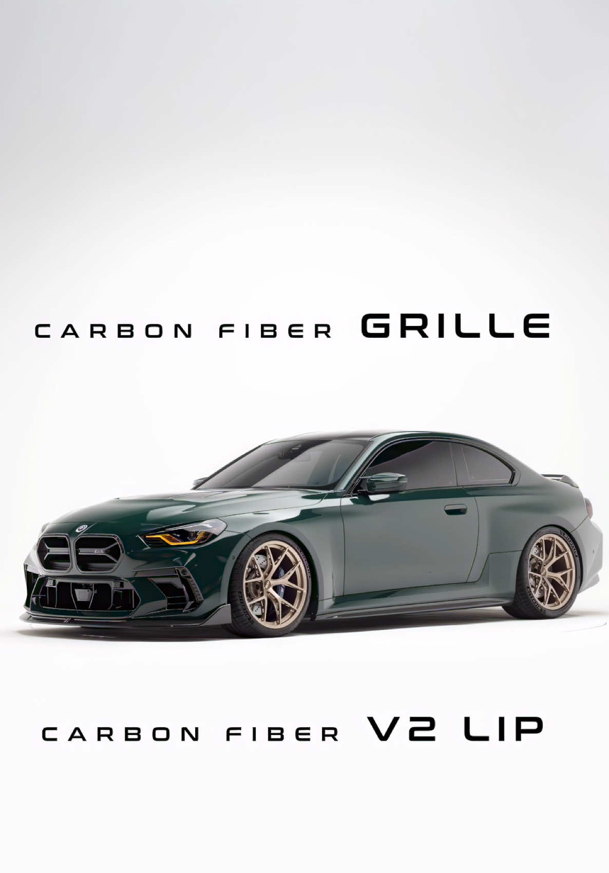 Our newest release for the G87 M2 Facelift Program 🏁 •Carbon Fiber CSL Style Grille  •V2 Carbon Fiber Front Lip  🗓️ Preorders will open next week  #bmw #m2 #g87 #bimmer #g87m2 #adro #notforeverybody 
