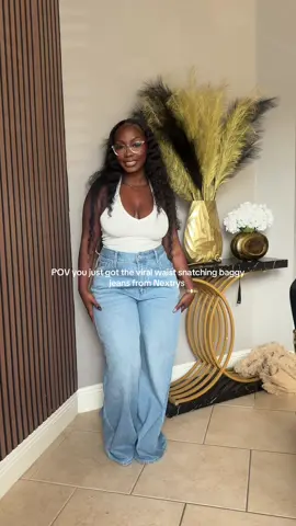 I know yall needed this 🤍No belt needed !! 🤍 @Nextrys #creatorsearchinsights #outfitideas #denim #waistsnatchers #waistadjustingpants #nextry #OOTD #fashioninspo #outfitideas #viral #trending 