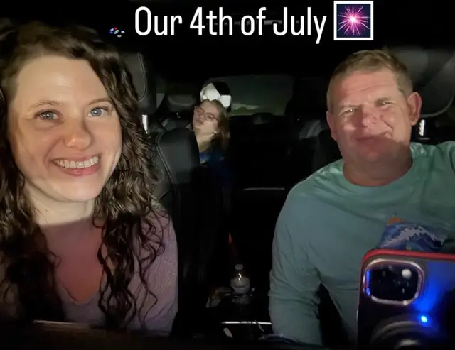 We had a very chill 4th of July weekend. 🎆  Grady spent some time working on our fence (we finally found someone to rebuild  the brick pillar that got knocked down by our tree trimmers), and he made a lot of progress on it. Zoe helped some. I’ll post that video once I get it edited. 🥰 We had a cookout at home, just us and Abby’s boyfriend, and then we picked up ice cream on our way to watch fireworks. Abby and Aidan drove separately so that he could head home immediately after the fireworks since it was late, and she rode home with us. We considered not going to see the fireworks this year. Zoe talked for a couple of weeks about it being too loud and too bright, and it wasn’t going to work for her. They have always been one of her favorite things to see though. We sit far away from them, and that really helps. This year, we stayed in the van and kept our widows up. I think that really lessened the noise, and she ended up enjoying it, so I’m glad we went. #autismacceptance #autismparenting #fireworks #sensoryissues 