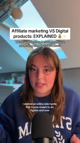 Affiliate Marketing VS Digital Products: EXPLAINED 💰✨ #affiliatemarketingforbeginners #digitalproductsforbeginners #sidehustletips2025 #makemoneyonline #onlinesidehustle 