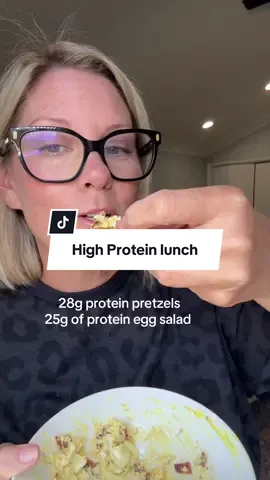 Pairing my high protein pretzels with my high protein egg salad is the perfect lunch. I get the crunch the protein and I feel very satisfied. #ProteinPretzels #Protein #ProteinLunch #EasyProtein.  ##SuperBrandClub##tiktokshopcreatorpicks##TTSThunderbolt##CreatorIcons##dealsforyoudays##kickstartergames