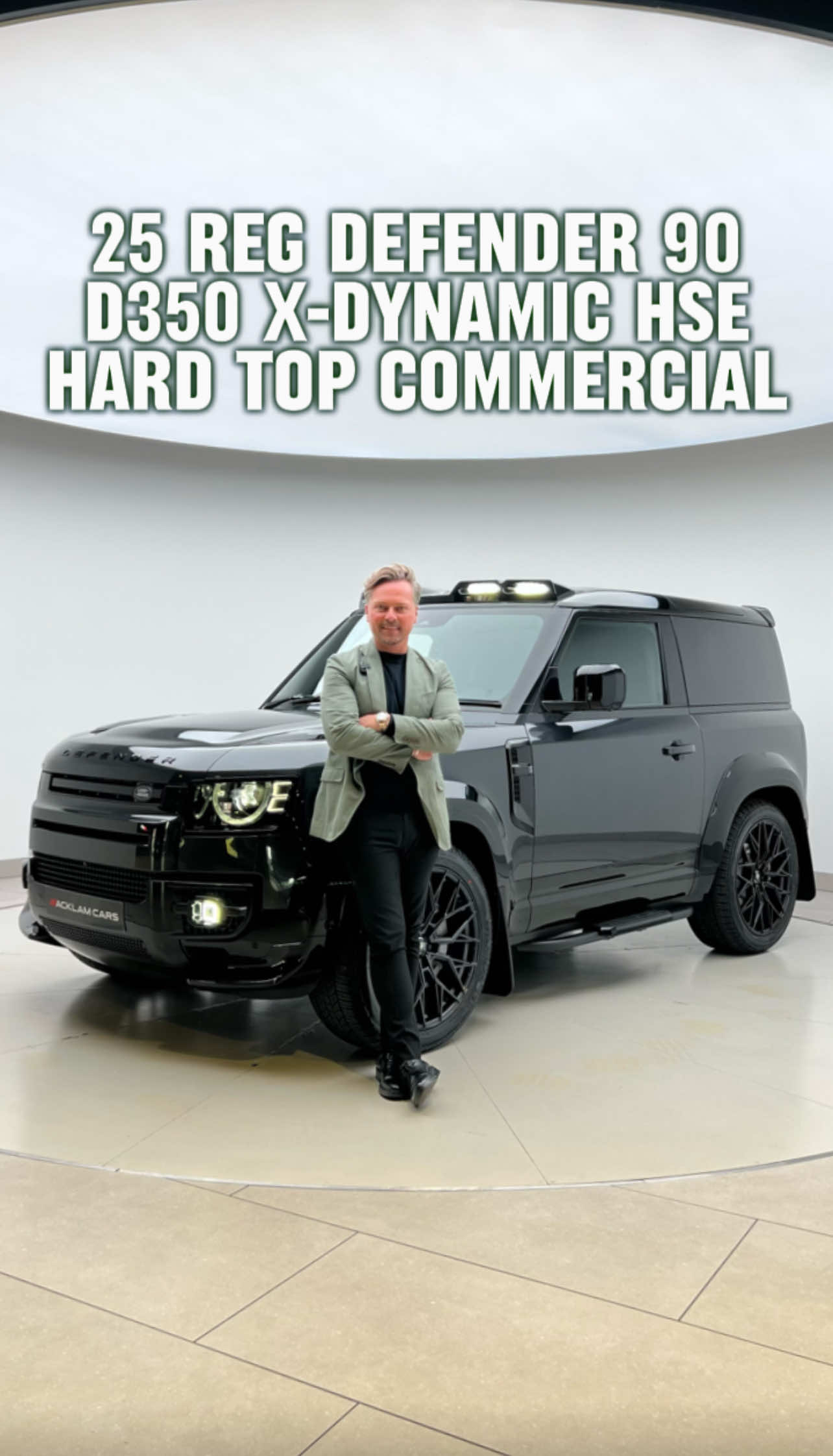 The most desirable Defenders arriving daily. With delivery miles and the ultimate configuration this fully loaded Facelift Model Defender will not last long 🔥 25 Reg Land Rover Defender 90 3.0 D350 X-Dynamic HSE Hard Top Commercial (3 Seat) (+VAT) Live Priced at £76,990 - Please Note; This Defender is VAT Qualifying, Price Plus VAT - Contact Richard on 07919161818 or Business WhatsApp us on 07724101010 📲 ✔️Extended Ebony Leather ✔️Front Jump Seat ✔️Air Suspension Pack ✔️Cold Climate Pack ✔️Extended Gloss Black Bodystyling ✔️Cross Car Beam in Dark Grey ✔️Wide Arch Kit ✔️22” Gloss Black Alloys ✔️Front Canards ✔️Rear Spoiler ✔️Spare Wheel Cover ✔️Bonnet & Wing Inserts ✔️LED DRL with Surround ✔️Fixed Side Steps ✔️Front & Rear Mudflaps ✔️Darkened Rear Lights ✔️Heated & Cooled Electric Seats ✔️11.4 “ Screen ✔️Heated Wheel ✔️Adaptive Cruise ✔️Meridian Sound ✔️Premium Cabin Lighting + more 94 Delivery Miles Only #landroverdefender #defender90 #xdynamic #luxury4x4 #acklamcars