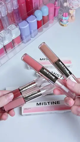 trying out @MISTINE Cosmetics  double ended glosses!!  which one is your favorite shade? mine is D02! #grwm #MakeupRoutine #skincareroutine #viral #makeup #beauty #asmr #unboxing #satisfying #music #pretty 