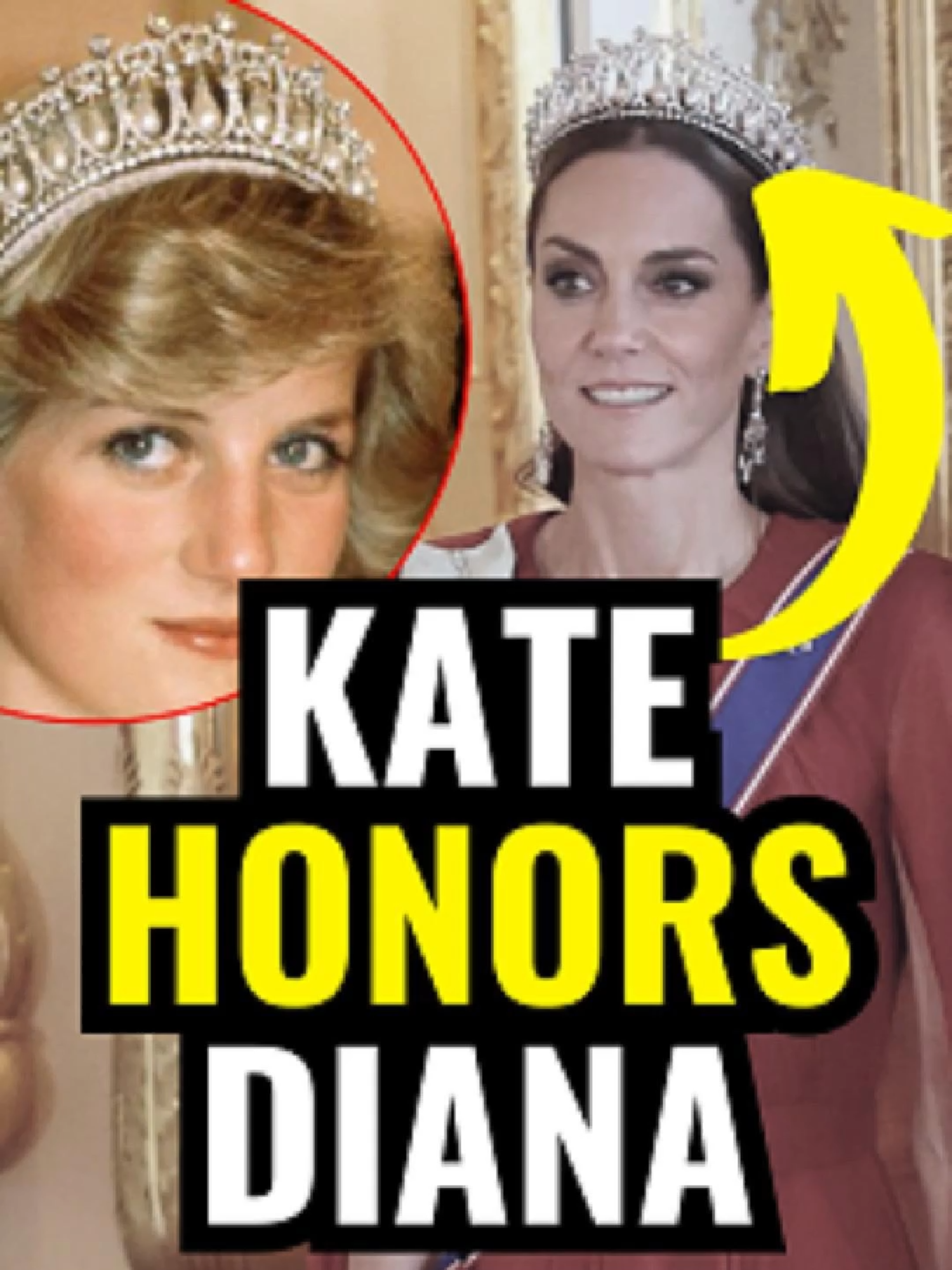 The Princess of Wales Kate Middleton honored Princess Diana by wearing the Lover’s Knot tiara 👑 #princesscatherine #LoversKnottiara #tiara #thecrown #katemiddleton #windsor #kingcharles