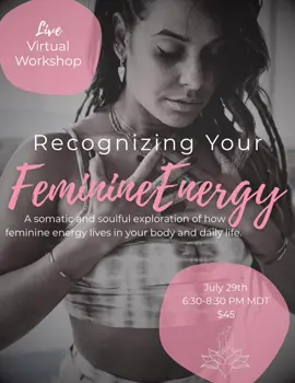 ✨Sacred Workshop circle in the comfort of your own home anyone???! 💁🏽‍♀️ 🦋Recognizing Your Feminine Energy🦋is a guided somatic immersion to reconnect with your feminine energy, release old patterns, and embody your truth 🙌🏽.  Together, we’ll explore what it means to connect with your feminine energy — not as a concept, but as a lived, embodied experience. Through gentle movement, reflection, and intentional conversation, you’ll be invited to meet yourself more fully, in all your layers. You will explore the difference between divine, wounded, and over-masculine states, and begin to understand how these patterns show up in your day-to-day life. 🤍you can check out all the details and what to expect at the link in my bio. This is going to be a fun one, and I want it to be intimate so snag your spot because they are limited !! 😘 #nervoussystemregulation #somatictherapy #somaticexperiencing #divinefeminine #selflovejourney #selflove #divinefeminineenergy #virtualworkshop 