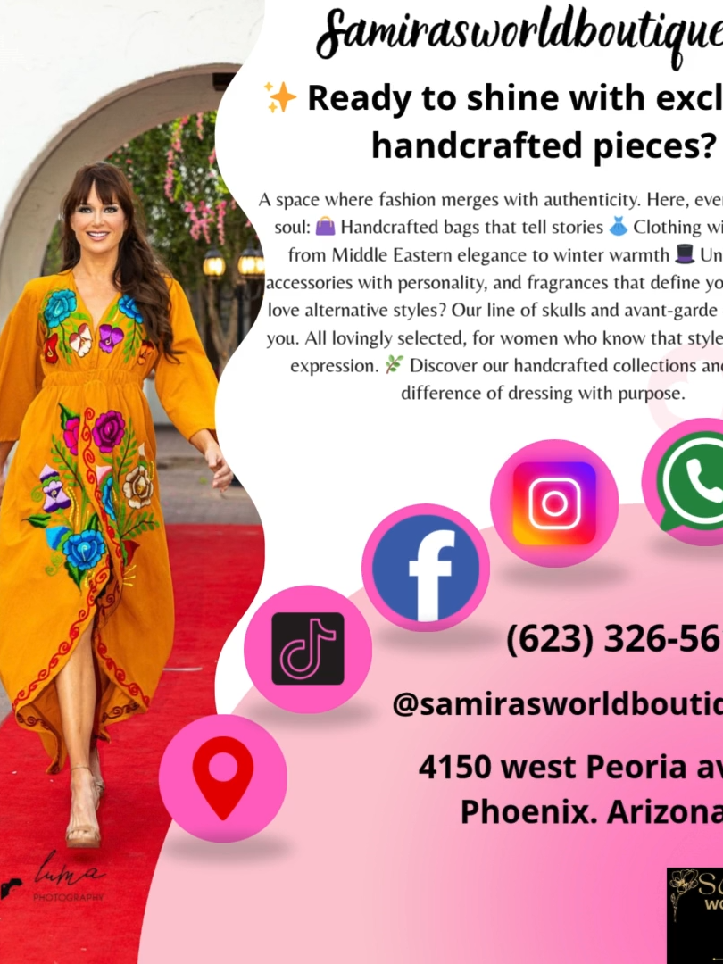 🛍️ Discover everything we have for you at 👉 samirasworldboutique.net Handcrafted fashion, unique handbags, original perfumes, and much more... ✨ Come in today and fall in love with your next purchase! 💖
