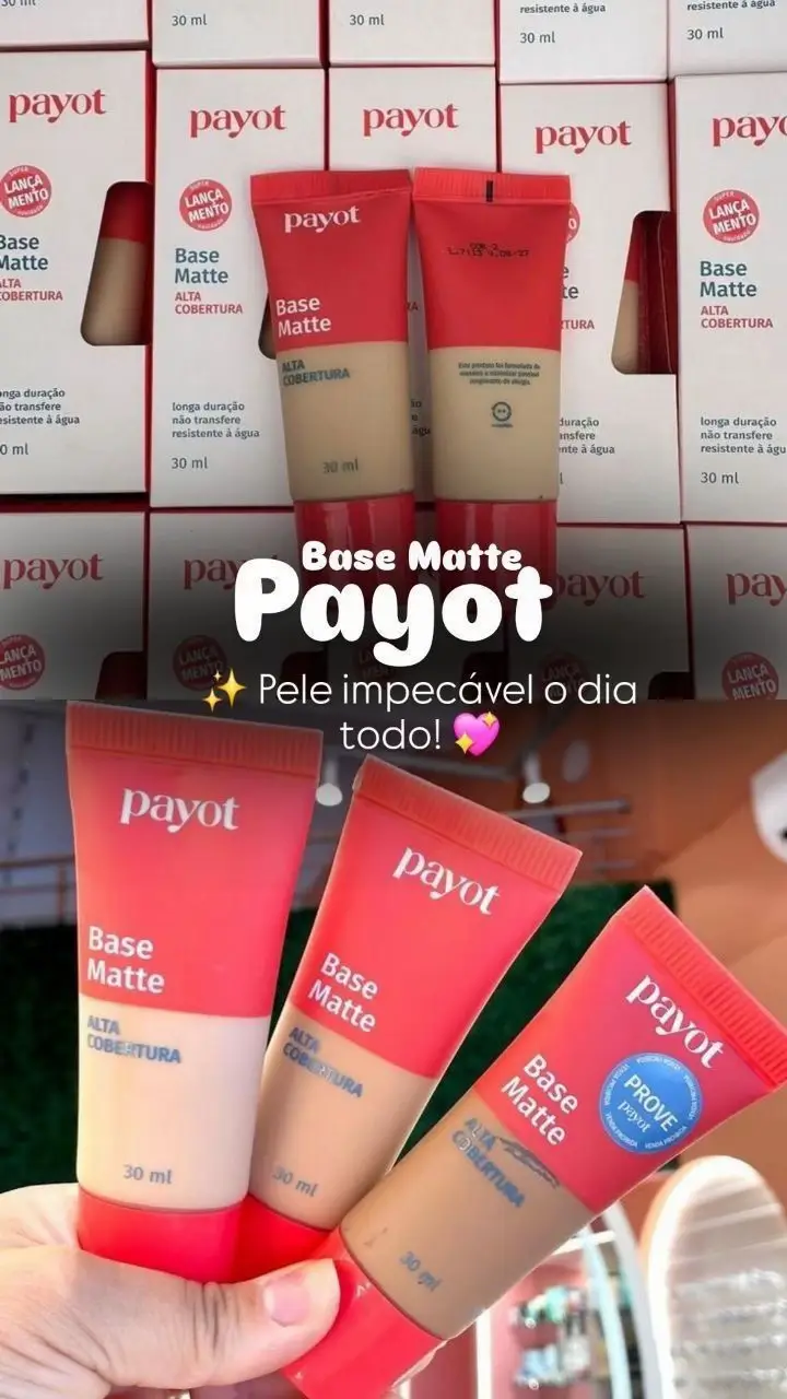 Chegou a novidade que sua pele merece! Base Matte Payot 💖 ✔ Alta cobertura ✔ Acabamento sequinho e natural ✔ Ideal para todos os tipos de pele Deixe sua make impecável o dia todo! 📦 FRETE GRÁTIS | 💸 Preço especial por tempo limitado! LINK NA BIO 👉🏻👉🏻👉🏻 #basepayot #makeperfeita #altacobertura #acabamentomatte #makebrasil #TikTokBeauty #makebaratinha #basebarata #dicaquente #testandobase