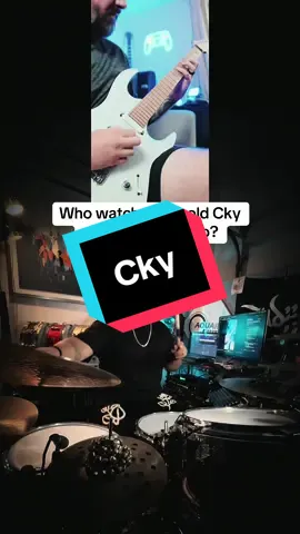 We had no business watching that… 😂 🎸- @RyanisHeartless  #cky #cky2k #bammargera #Skateboarding #skateboard #cover #guitar #drums #drummer #musician 