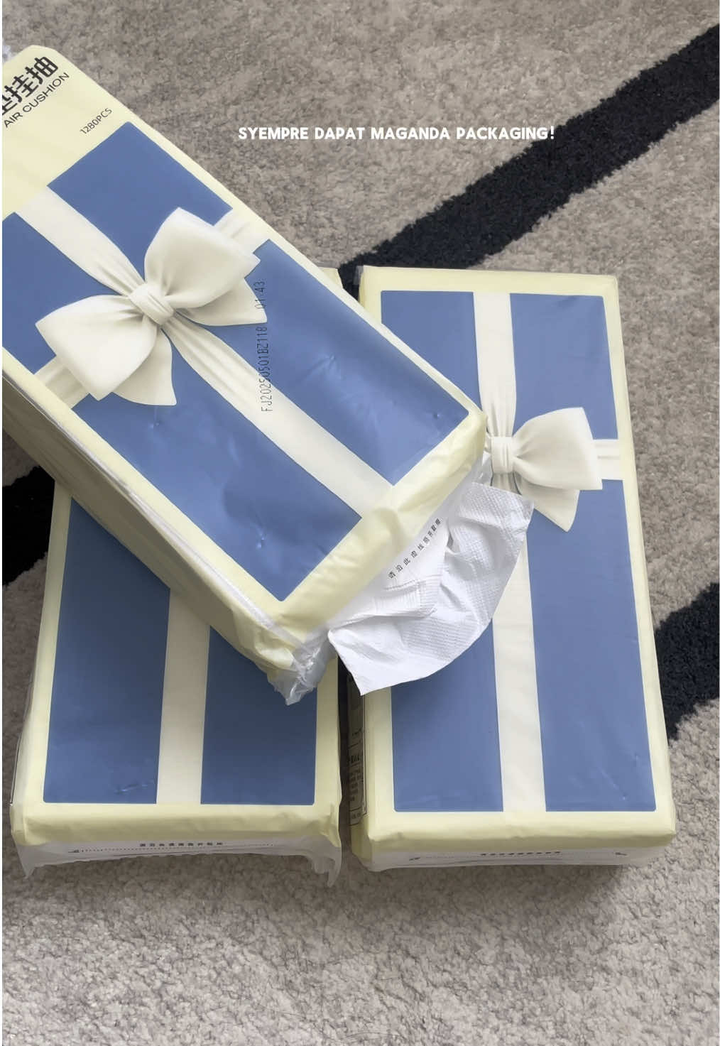 Makapal at ang cutieee na packaging. #tissue #bowtissue #tissuepaper #makapalnatissue 