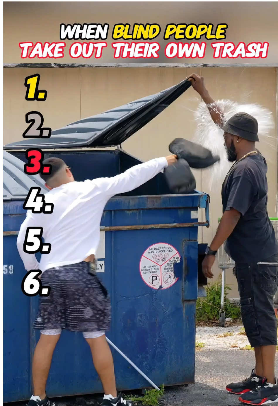 When the blind insist on throwing their own garbage#capcutforus #capcut #capcutpioneer #cct #Funny #Prank