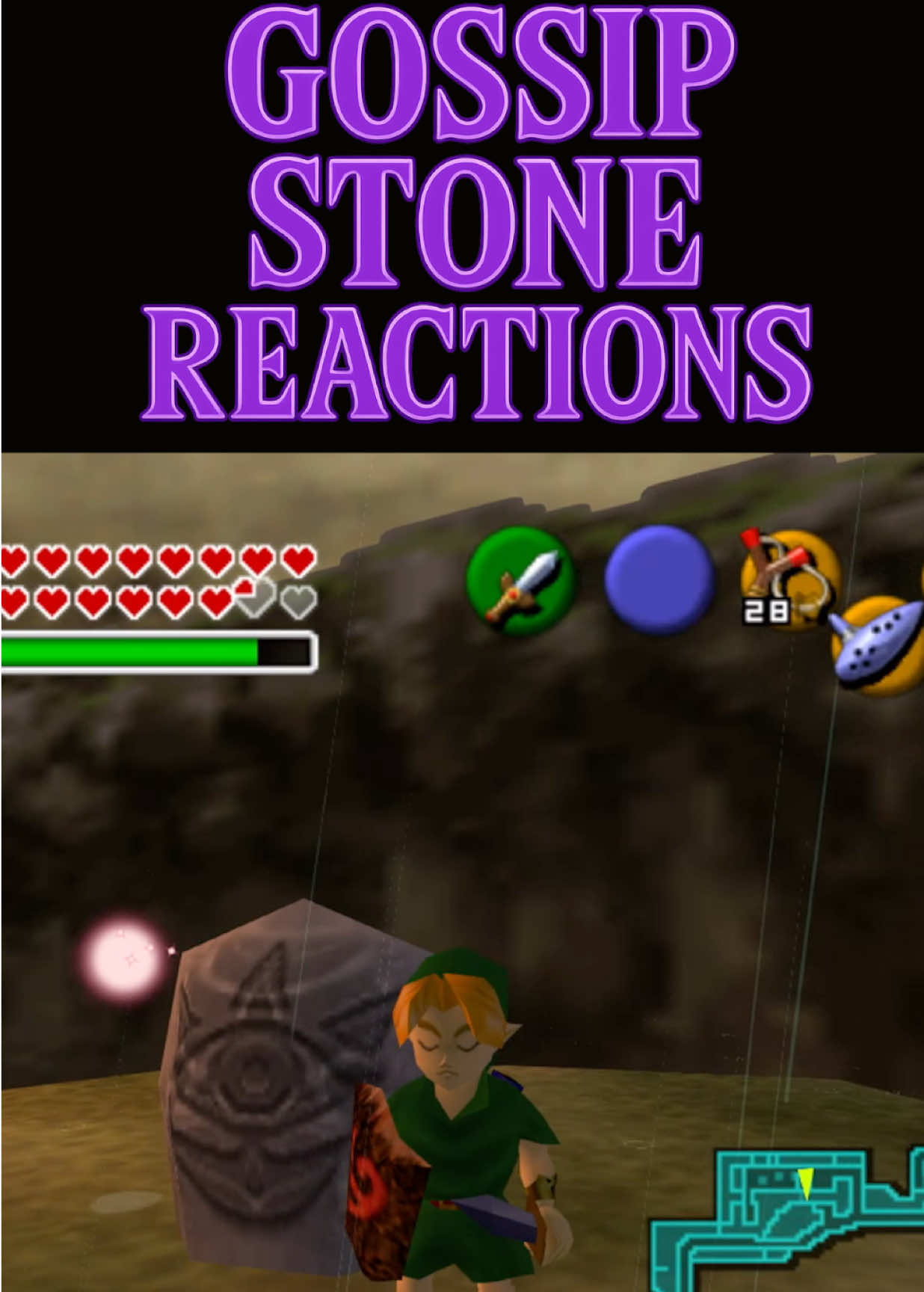 Gossip Stones are WILD in Ocarina of Time 😳  🔥 Slash ‘em. Hammer ‘em. Bomb ‘em.  Watch them dance, flatten, and BLAST OFF 🚀💥 Did YOU know about all of these?  🧠 Full video on YouTube! https://www.youtube.com/watch?v=263wdXaWz6k #ZeldaSecrets #OOT #ZeldaTok #N64Gaming #RetroGames #Webiii #WebiiiRetro