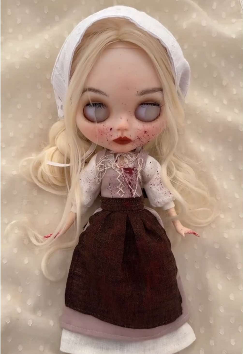 Girls only want one thing and that’s to live deliciously! Thomasin from The Witch (2015)🪾🐐🕯️🩸 #thewitch #thomasian #roberteggers #horrortok #anyataylorjoy #film #customdoll #blythedoll #blythe #art 