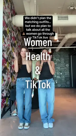 Unintentionally twinning. Intentionally planning to talk about hormones and all the sh*t women go through that no one warned us about — coming soon to TikTok Live 👯‍♀️🔥@Jenny Ting 
